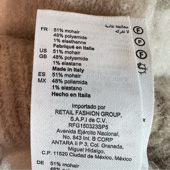 Sandro Paris Checkered Knit Mohair Sweater Size Medium - Picture 10 of 11